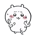 ハムスター,キャラクター,かわいい,アニメ風,白い,手を振る