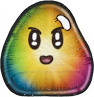 虹色,カラフル,丸いキャラクター,笑顔,目が大きい,アイコン