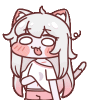 猫耳,女の子,アニメ風,照れ,舌出し,イラスト