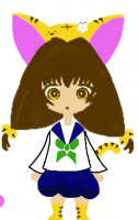 アニメキャラクター,猫耳,セーラー服,リボン