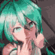 緑髪,ツインテール,アニメ風,女性キャラクター,ウィンク,初音ミク,アイコン
