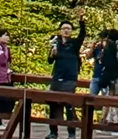男性,カメラ,橋,屋外,観光,森,自然
