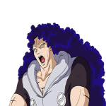 アニメ,男性,青い髪,筋肉,叫ぶ