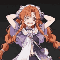 アニメ,女の子,驚き,困惑,ツインテール,キャラクター,原神