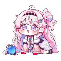 女の子,ミニキャラ,ピンク髪,リボン,ファンタジー,紫色の目,クリスタルボール,アニメ風