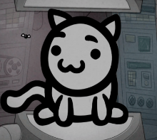 ネコ,白黒,イラスト,ゆるキャラ,実験室,装置,かわいい