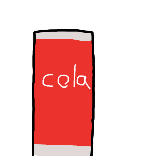 赤,缶,コーラ,手書き