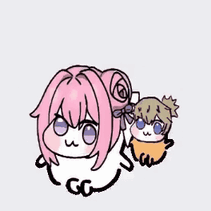 二頭身,デフォルメ,ピンク髪,リボン,アニメ風,かわいい,女の子,マスコット