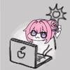 ピンクの髪,パソコン,バラ,キャラクター