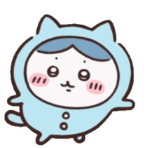 キャラクター,青い服,猫コスチューム,かわいい,漫画スタイル