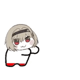 ゆっくり,踊る,キャラクター,アニメ,赤目,短髪,ヘアバンド,白いキャラ