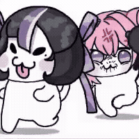 白いキャラクター,ピンク髪,怒っている,イラスト,アニメ風