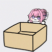 ピンク髪,キャラクター,箱,シンプル