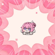 ピンク,キャラクター,デフォルメ,かわいい,髪ピンク,メガネ,背景ピンク,星