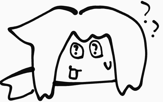 手書き,シンプル,キャラクター,疑問,白黒,落書き,ゆるい