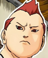 アニメ,キャラクター,赤髪,少年,ツンツン頭,真顔,イラスト