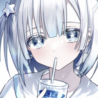 アニメ風,女の子,銀髪,星,ドリンク,ツインテール,イラスト