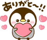 ペンギン,ハート,ありがとう～!!,かわいい,イラスト,ピンク,動物,感謝