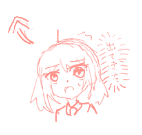 女の子,イラスト,赤色,驚き,手,セリフ,出てきた,シンプル