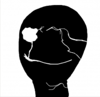 シルエット,モノクロ,抽象,頭,線画