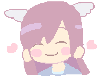 アイコン,イラスト,女の子,天使の羽,ピンク髪,笑顔,ドット絵,シンプル