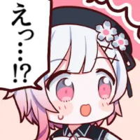 アニメ,少女,ピンクの目,白髪,花飾り,驚き,えっ…!?