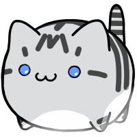猫,丸い,デフォルメ,青い目,しっぽ,かわいい,イラスト