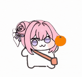 ピンク髪,猫耳,少女,オレンジ,旗,デフォルメ,イラスト