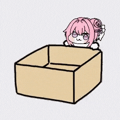 箱,ダンボール,女の子,ピンク髪,かわいい,デフォルメ,アイコン