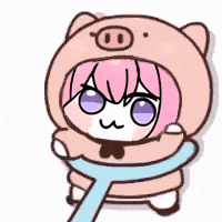 アニメキャラ,ピンク髪,ブタ着ぐるみ,女の子,デフォルメ,かわいい,アイコン