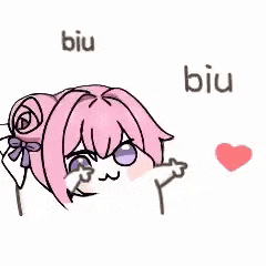 ピンク髪,女の子,ハート,biu,アニメ風,かわいい,ゆるキャラ