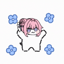 アニメキャラ,ピンク髪,花,デフォルメ,かわいい,イラスト