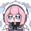 アニメ風,ピンク髪,ヘッドフォン,女の子,かわいい,メイド服,アイコン