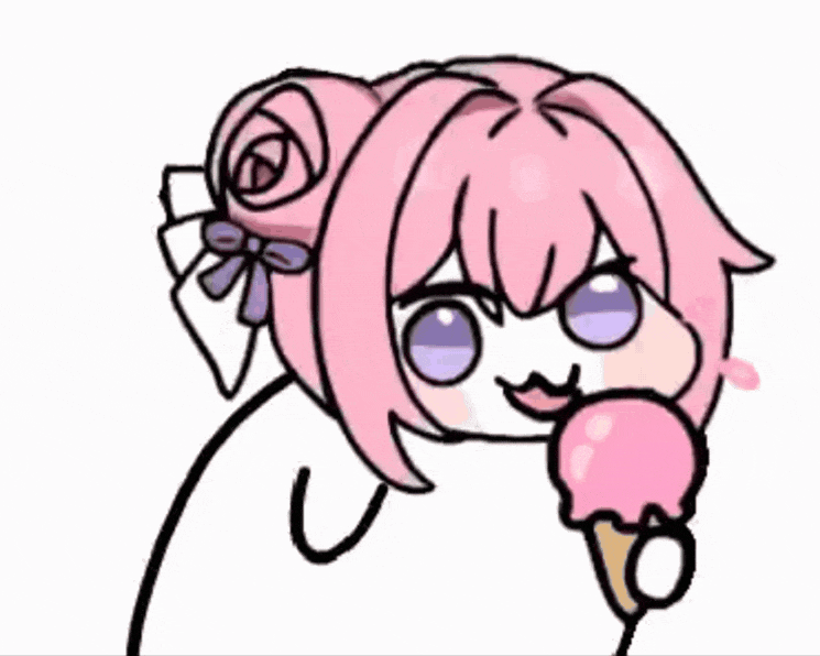 アイスクリーム,ピンク髪,リボン,デフォルメ,可愛い