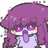 紫髪,女の子,マスク,大きな目,キャラクター