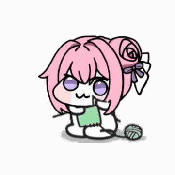 ゆっくり,ピンク髪,編み物,かわいい,リボン,キャラクター