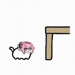 猫,ピンク髪,テーブル,キャラクター,アニメ風