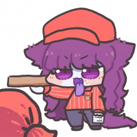紫髪,赤い帽子,猫耳,紫色の服,スニーカー,キャラクター