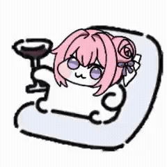 ゆるキャラ,ピンク髪,ワイングラス,かわいい,アニメ風