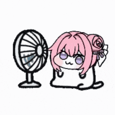 扇風機,ピンク髪,かわいい,ネコ,デフォルメ,癒し