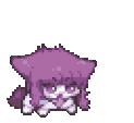 紫色のモンスター,猫耳,デフォルメ,ドット絵