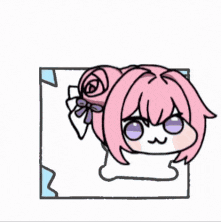 アイコン,アニメ風,女の子,ピンク髪,紫目,イラスト,デフォルメ,リボン