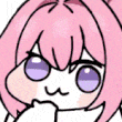 猫耳,ピンク髪,紫目,アニメ風,かわいい,ウィンク