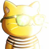 猫,眼鏡,ボーダーシャツ,黄色,イラスト