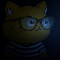 猫,眼鏡,青い目,ボーダーシャツ,イラスト