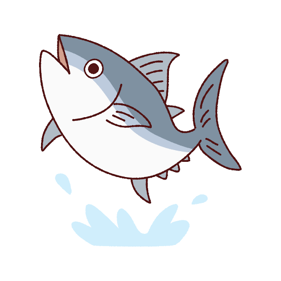 魚,サメ,イラスト,水しぶき